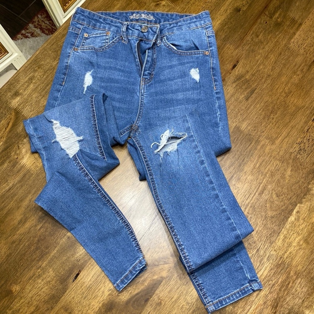Wild Fable Ripped Skinny Jeans in Blue